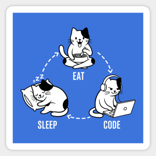 Sleep Eat Code: Funny Programmer Cat Cycle Sticker